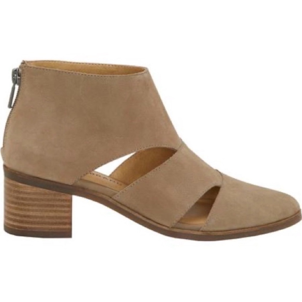 Lucky Brand Ralwan Cutout Leather Booties Taupe Size 6M